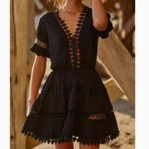 slim fit dress slacks Ariel Mini Dress Black